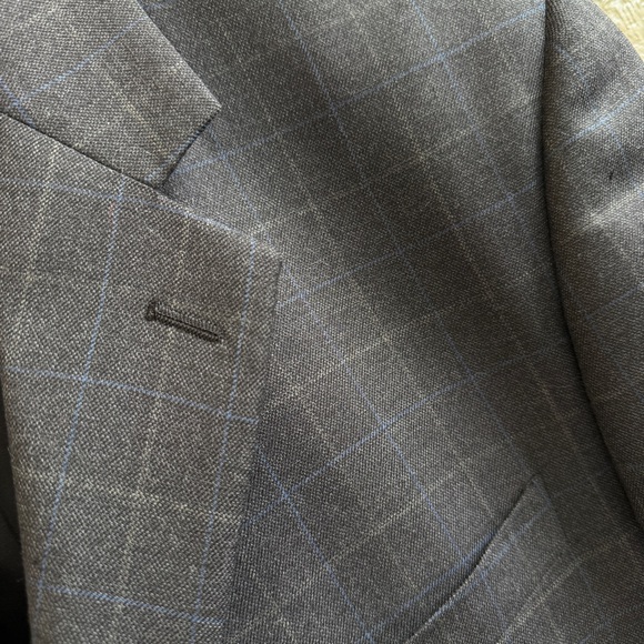 Pronto Oumo Other - Pronto Uomo Men 46" Chest  Dark Gray Blue Plaid‎ Wool Sport Coat Jacket Blazer